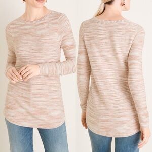 Chico’s Space Dye Bateau Neck Pullover Sweater